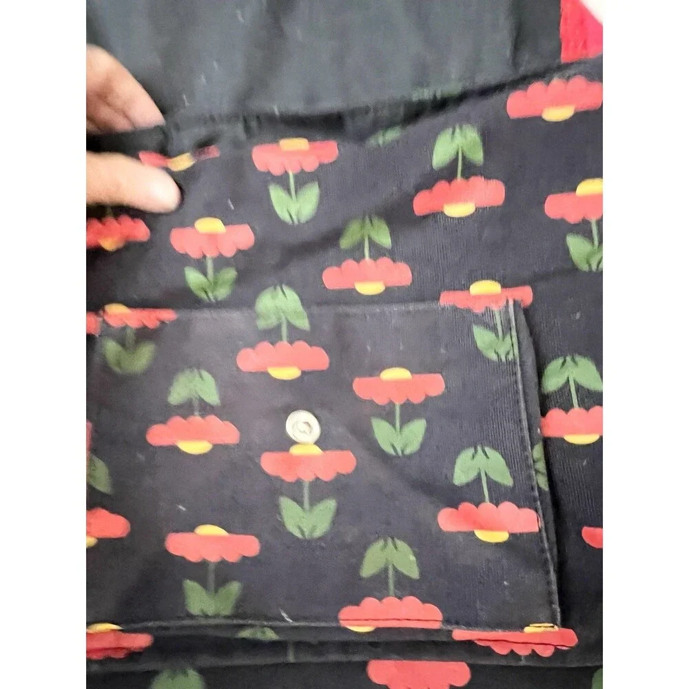 Hanna Andersson Floral Messenger Backpack Book Bag Blue Red Adj Strap School